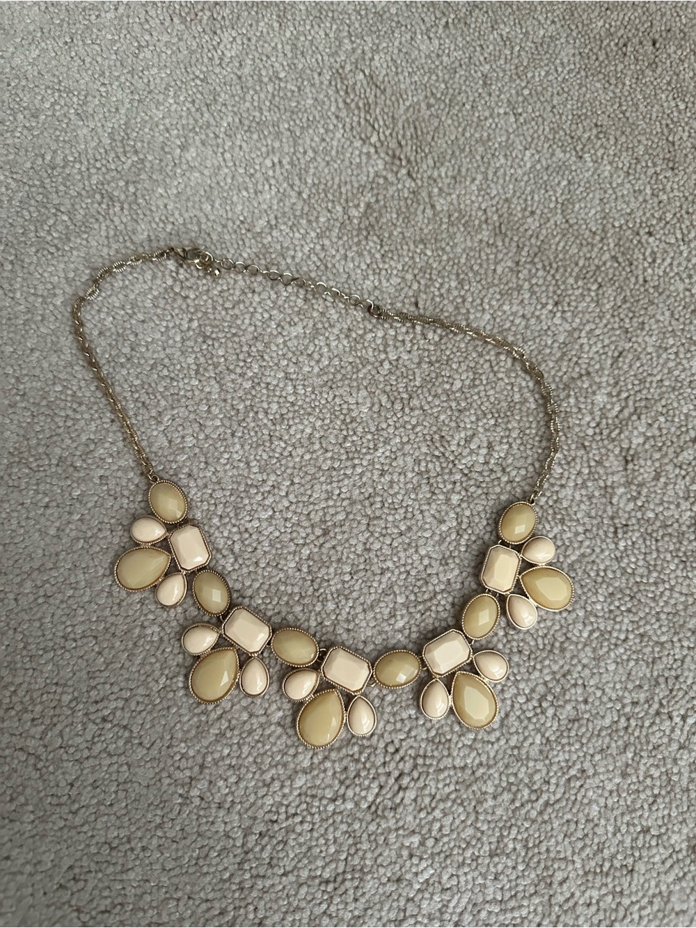 Francesca's Collections Gold-Tone Cream and Pale Yellow Statement Necklace